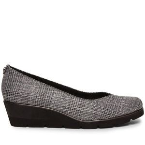 ANNE KLEIN Womens Gray Cushioned Davey Toe Wedge Slip On Dress Pumps Size 7